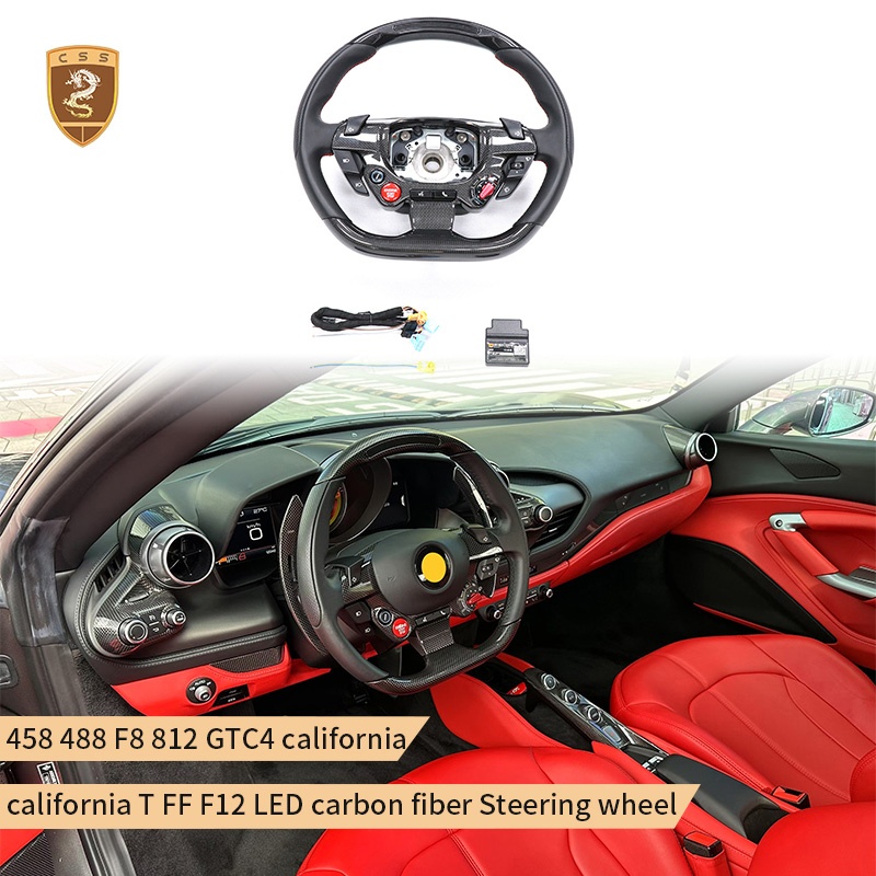 For Ferrari 458 488 F8 812 GTC4 california california T FF F12 LED carbon fiber Steering wheel